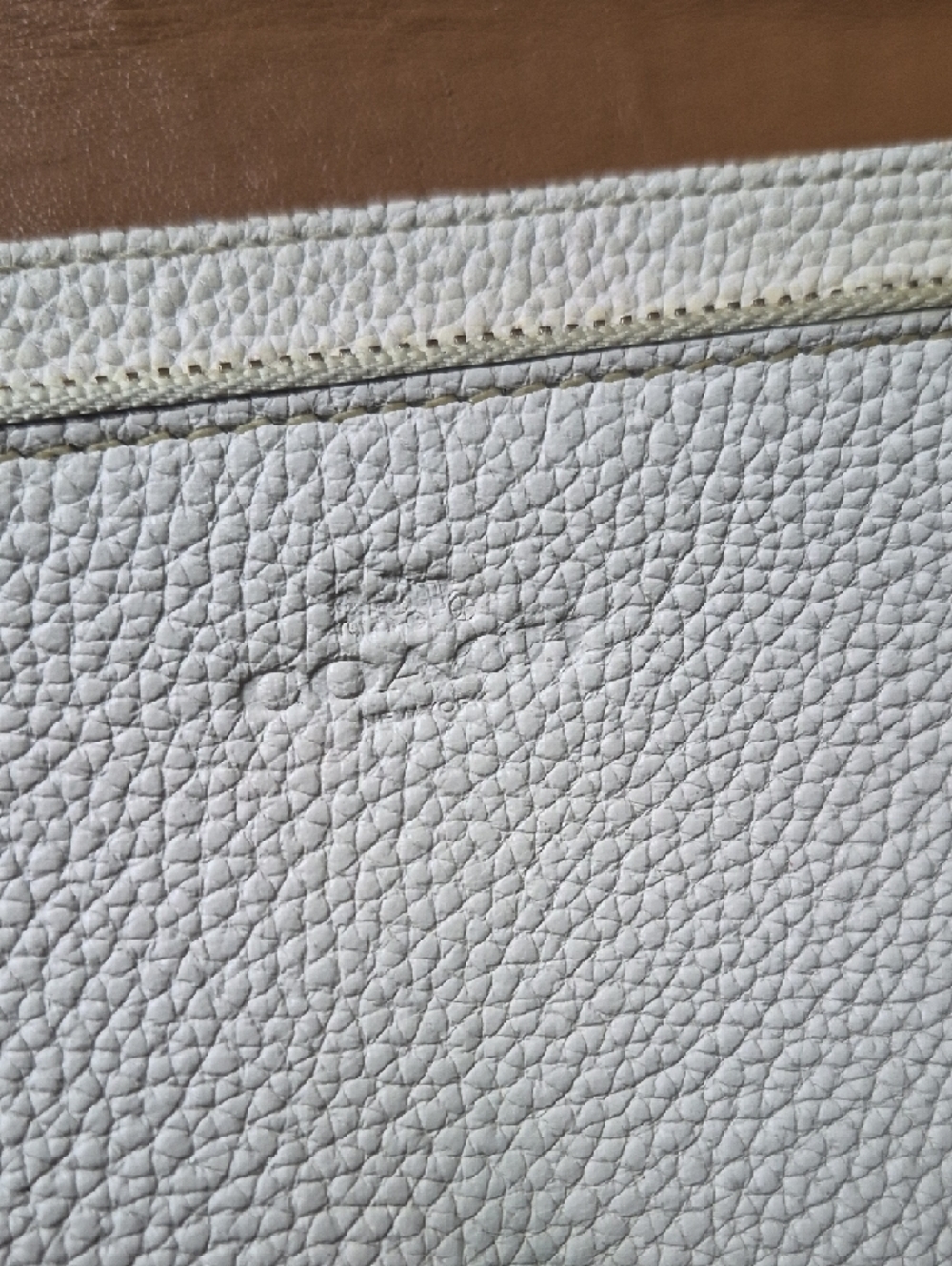 Coach Anna Foldover Clutch Crossbody Bag in a white color with a red apple print - Picture 8 of 16